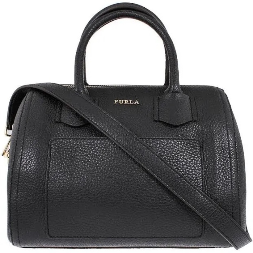 Furla Alba Pebbled Leather Satchel Crossbody Baby